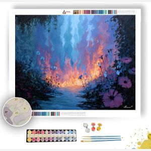 GARDEN OF BLUE FIRE - Paint by Numbers Full Kit