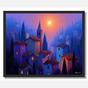 MOONLIGHT VILLAGE - FRAMED