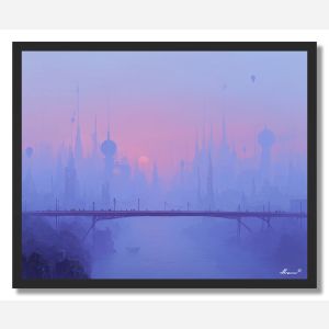 LAVENDER SKYLINE - FRAMED