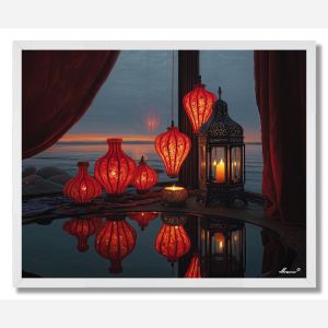 CRIMSON LANTERNS - FRAMED