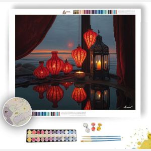 CRIMSON LANTERNS - Paint by Numbers Full Kit