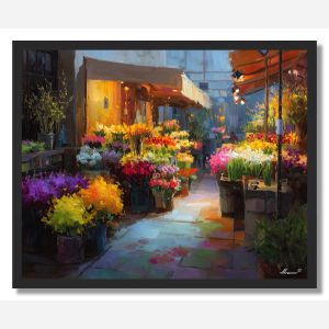 FLOWER MARKET MORNING - FRAMED