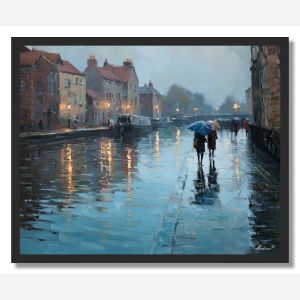 RAIN ON THE CANAL - FRAMED