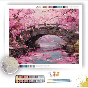 BRIDGE UNDER BLOSSOMS - Paint by Numbers Full Kit