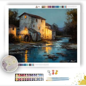 RIVER MILL EVENING - Paint by Numbers Full Kit