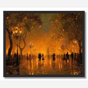 EVENING AT THE SQUARE - FRAMED