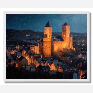 MARBURG CASTLE NIGHT - FRAMED