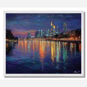 FRANKFURT SKYLINE GLOW - FRAMED