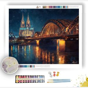COLOGNE BRIDGE NIGHT - Paint by Numbers Full Kit
