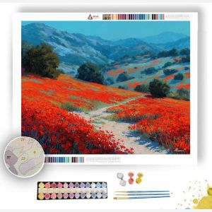 POPPY FIELD ROAD - Paint by Numbers Full Kit
