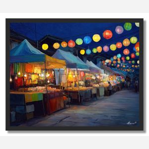 VILLAGE MARKET LIGHTS - FRAMED