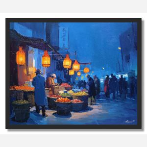 MARKET AT NIGHT - FRAMED