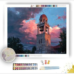 BELL TOWER AT SUNSET - Paint by Numbers Full Kit