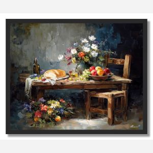 RUSTIC WOODEN TABLE - FRAMED