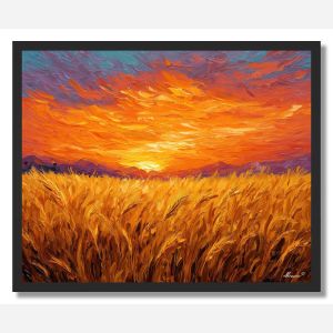 CORNFIELD SUNSET - FRAMED