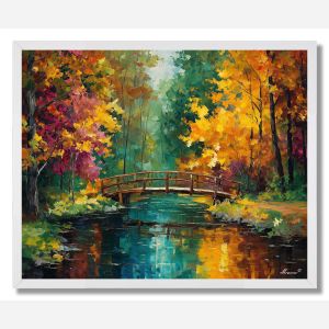 FALL FOREST BRIDGE - FRAMED