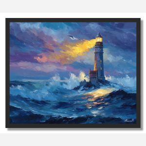 OCEAN LIGHTHOUSE SHINE - FRAMED
