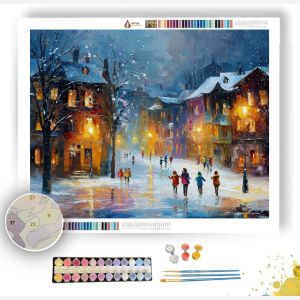 WINTER VILLAGE NIGHT - Paint by Numbers Full Kit