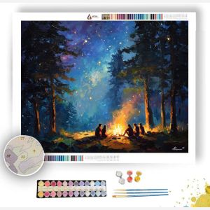 STARLIT CAMPFIRE NIGHT - Paint by Numbers Full Kit