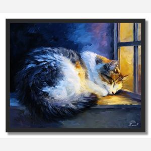 DREAMING CAT - FRAMED