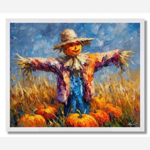 SCARECROW IN FIELD - FRAMED