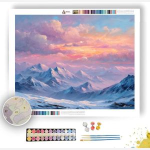 DAWN OVER MOUNTAINS - Paint by Numbers Full Kit