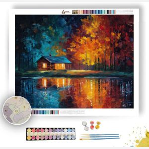 AUTUMN LAKE CABIN - Paint by Numbers Full Kit