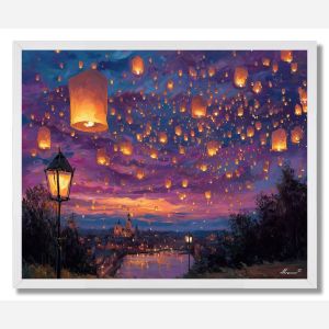 GOLDEN SKY BALLOONS - FRAMED