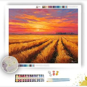 GOLDEN SUNSET FIELDS - Paint by Numbers Full Kit