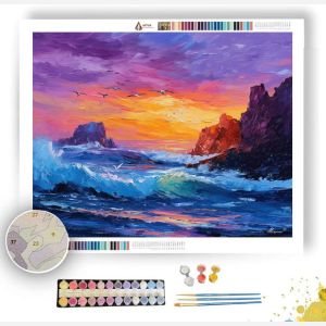 COASTAL SUNSET CLIFFS - Paint by Numbers Full Kit