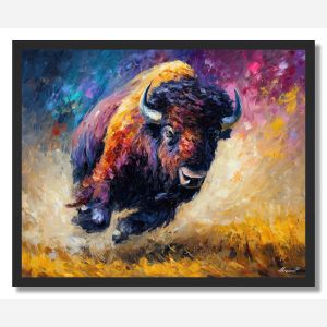 AMERICAN BUFFALO CHARGE - FRAMED