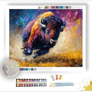 AMERICAN BUFFALO CHARGE - Paint by Numbers Full Kit