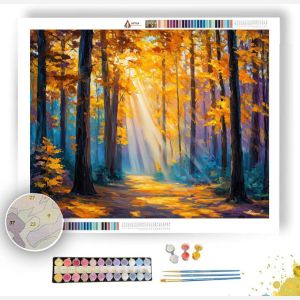 FOREST SUNBEAMS FALL - Paint by Numbers Full Kit