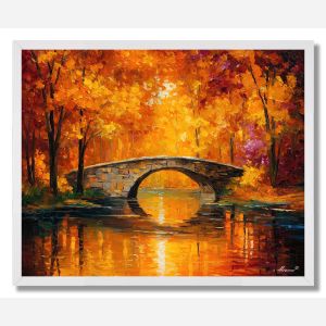GOLDEN AUTUMN BRIDGE - FRAMED