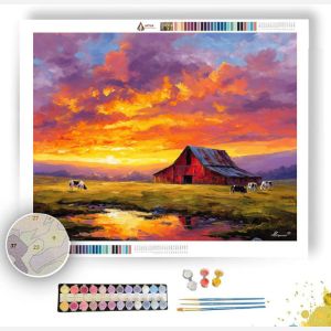 FARMHOUSE SUNSET SKY - Paint by Numbers Full Kit