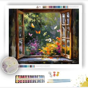 COTTAGE WINDOW VIEW - Paint by Numbers Full Kit