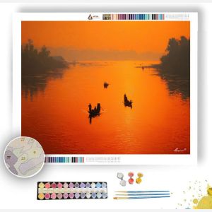 BURMESE RIVER MORNING - Paint by Numbers Full Kit
