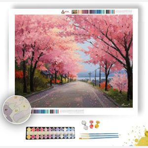 KOREAN BLOSSOM ROAD - Paint by Numbers Full Kit