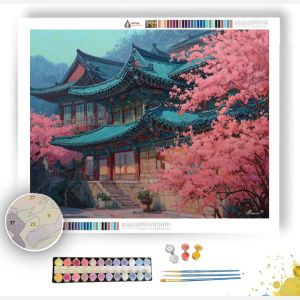 KOREAN TEMPLE SPRING - Paint by Numbers Full Kit