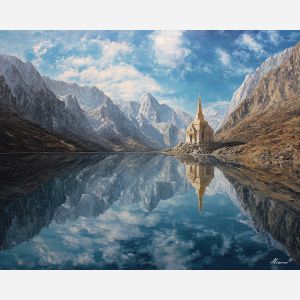 TIBETAN LAKE REFLECTION