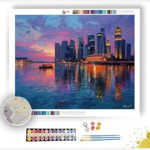 SINGAPORE MARINA TWILIGHT - Paint by Numbers Full Kit