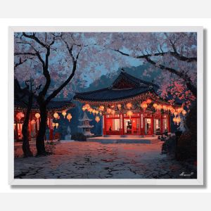 SEOUL TEMPLE NIGHT - FRAMED