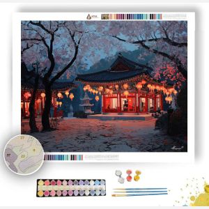 SEOUL TEMPLE NIGHT - Paint by Numbers Full Kit