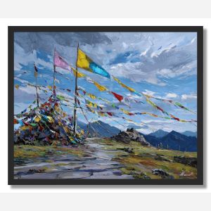 TIBETAN PRAYER HILL - FRAMED