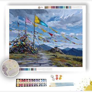 TIBETAN PRAYER HILL - Paint by Numbers Full Kit