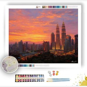 KUALA LUMPUR SUNSET SKY - Paint by Numbers Full Kit