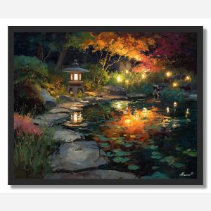 JAPANESE EVENING GARDEN - FRAMED