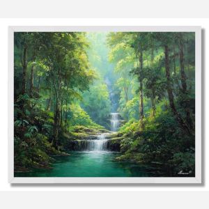 THAI JUNGLE WATERFALL - FRAMED