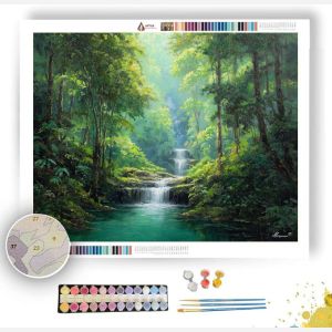 THAI JUNGLE WATERFALL - Paint by Numbers Full Kit