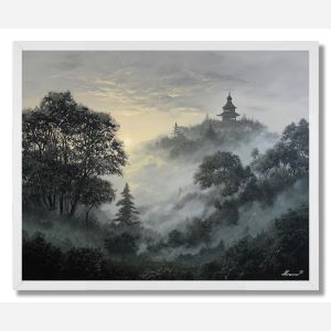 CHINESE PAGODA HILL - FRAMED